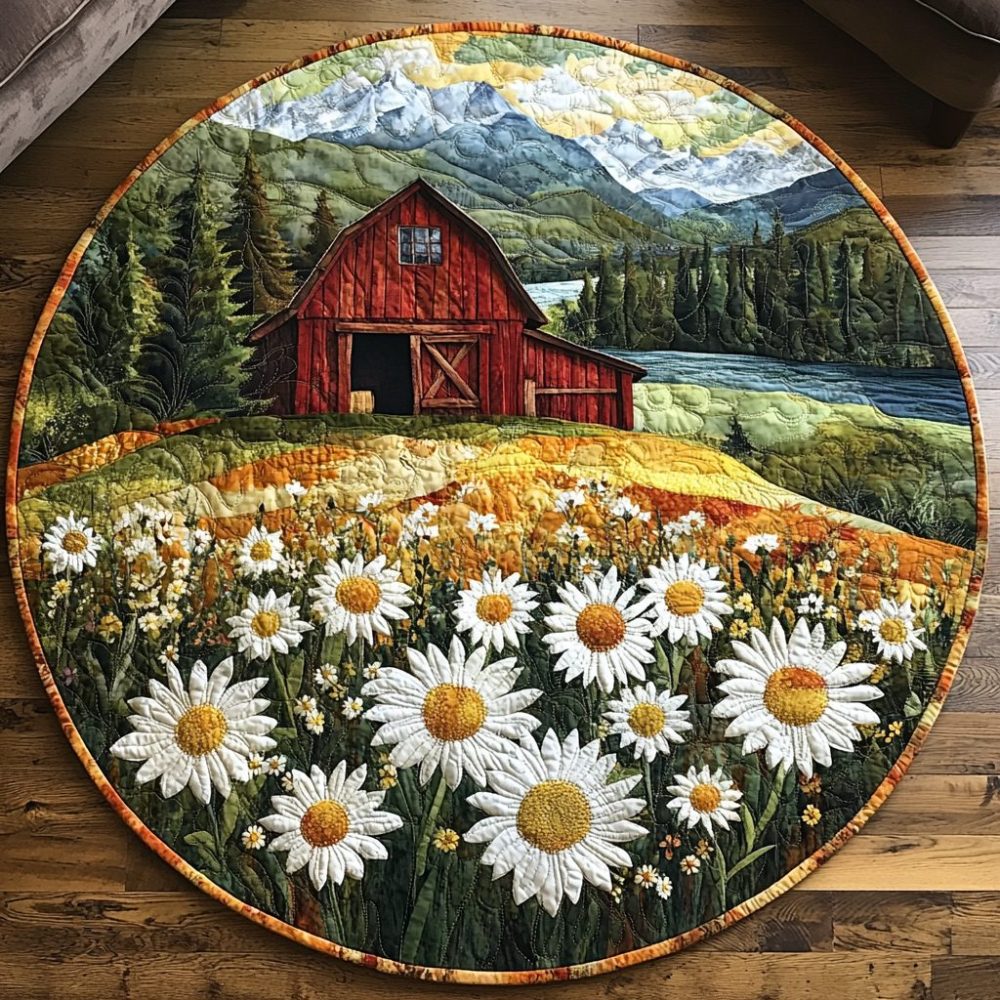 Rustic Charm Quilted Round Mat