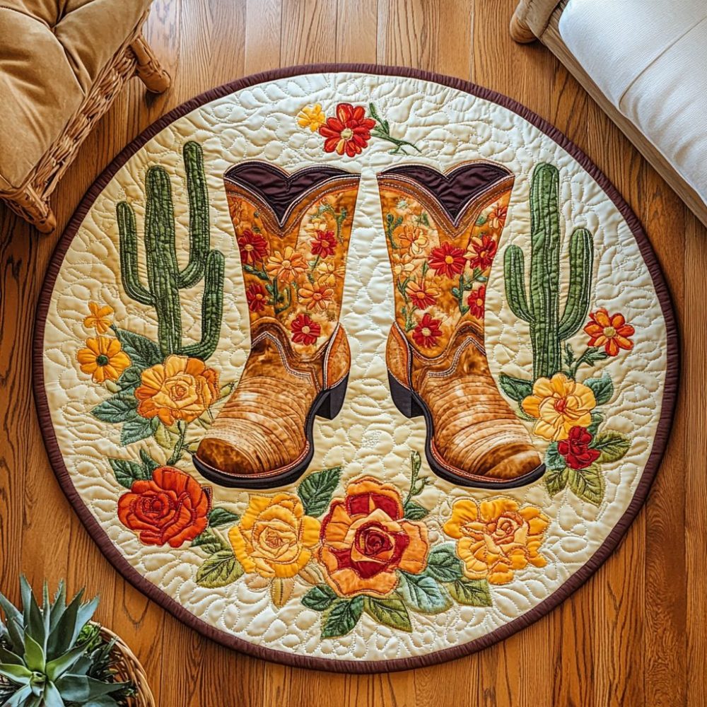 Rustic Charm Quilted Round Mat