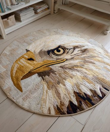 Rustic Eagle Quilted Round Mat