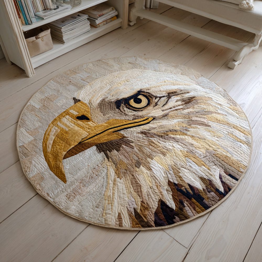 Rustic Eagle Quilted Round Mat
