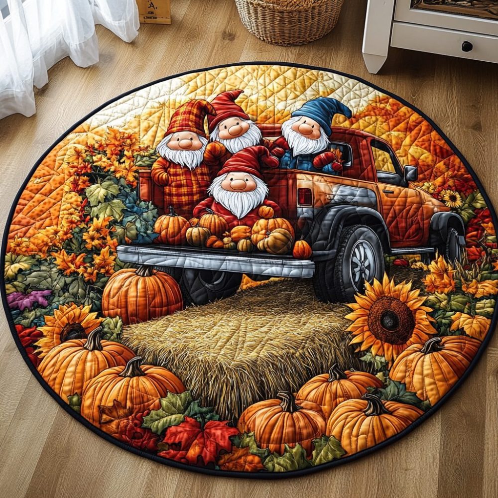 Rustic Glow Quilted Round Mat