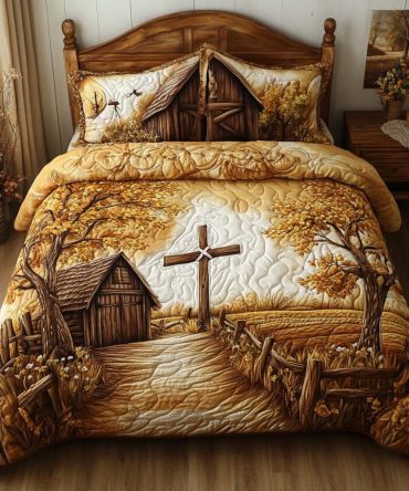 Rustic Grace 3-Piece Quilted Bedding Set