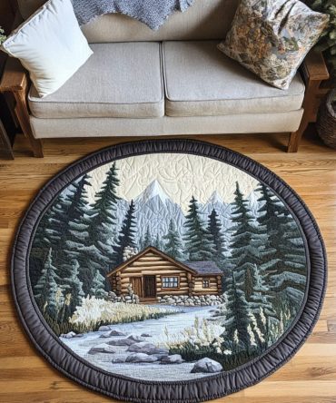 Rustic Haven Quilted Round Mat