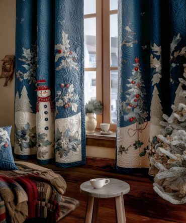 Rustic Noel Quilted Curtains