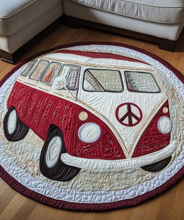 Rustic Nomad Ride Quilted Round Mat