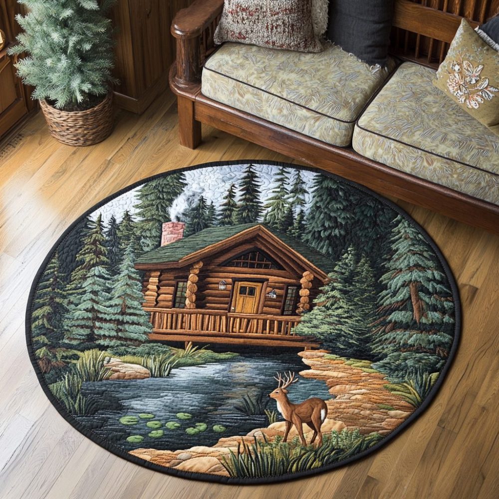 Rustic Retreat Quilted Round Mat