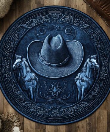 Rustic Round Quilted Round Mat