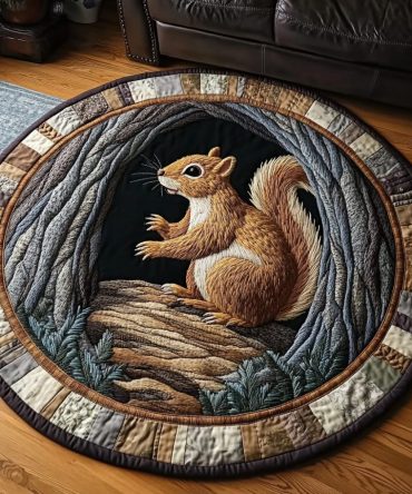 Rustic Serenity Quilted Round Mat