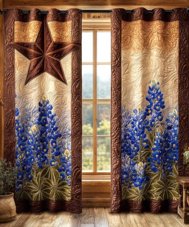 Rustic Star Bloom Quilted Curtains