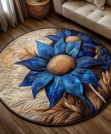 Rustic Sun Quilted Round Mat