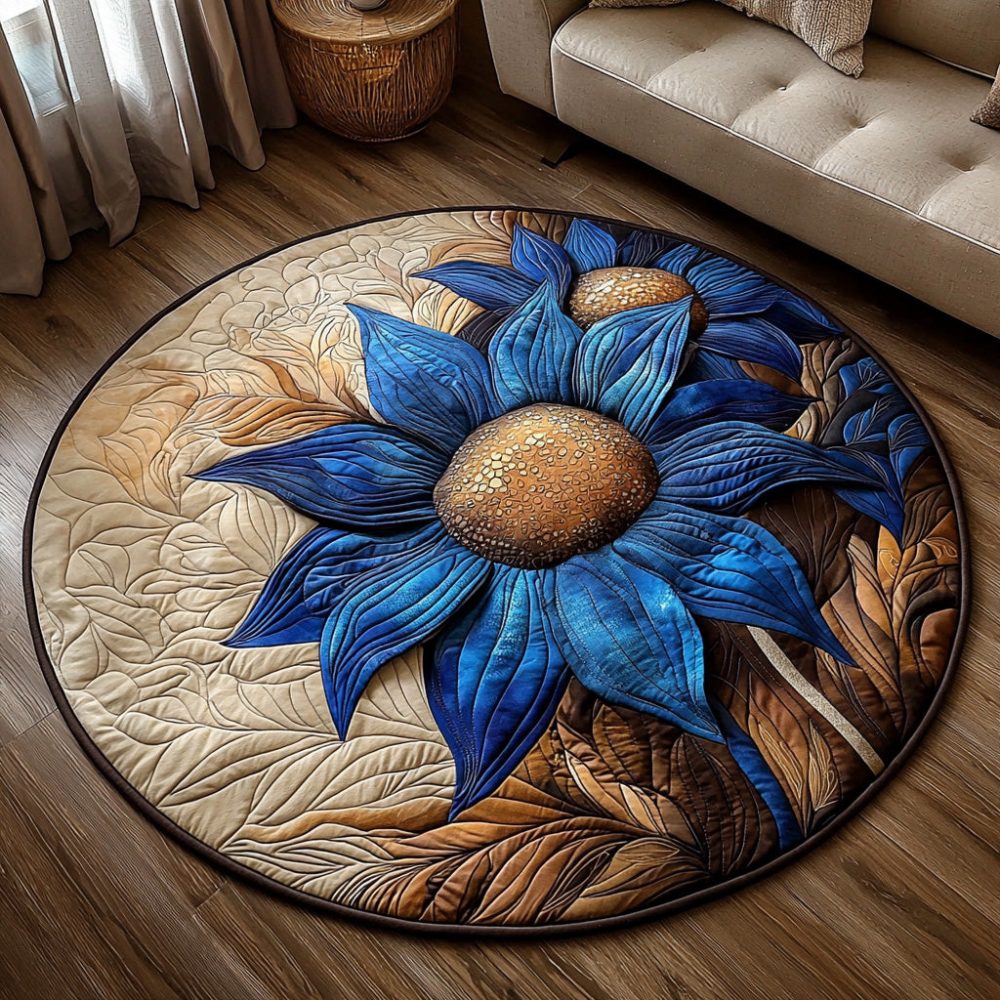 Rustic Sun Quilted Round Mat