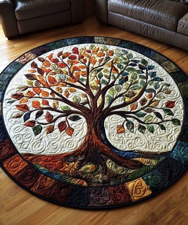 Sacred Branches Quilted Round Mat