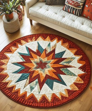 Sacred Geometry Quilted Round Mat