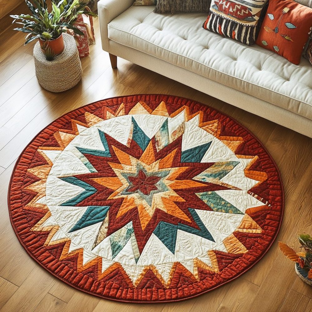Sacred Geometry Quilted Round Mat