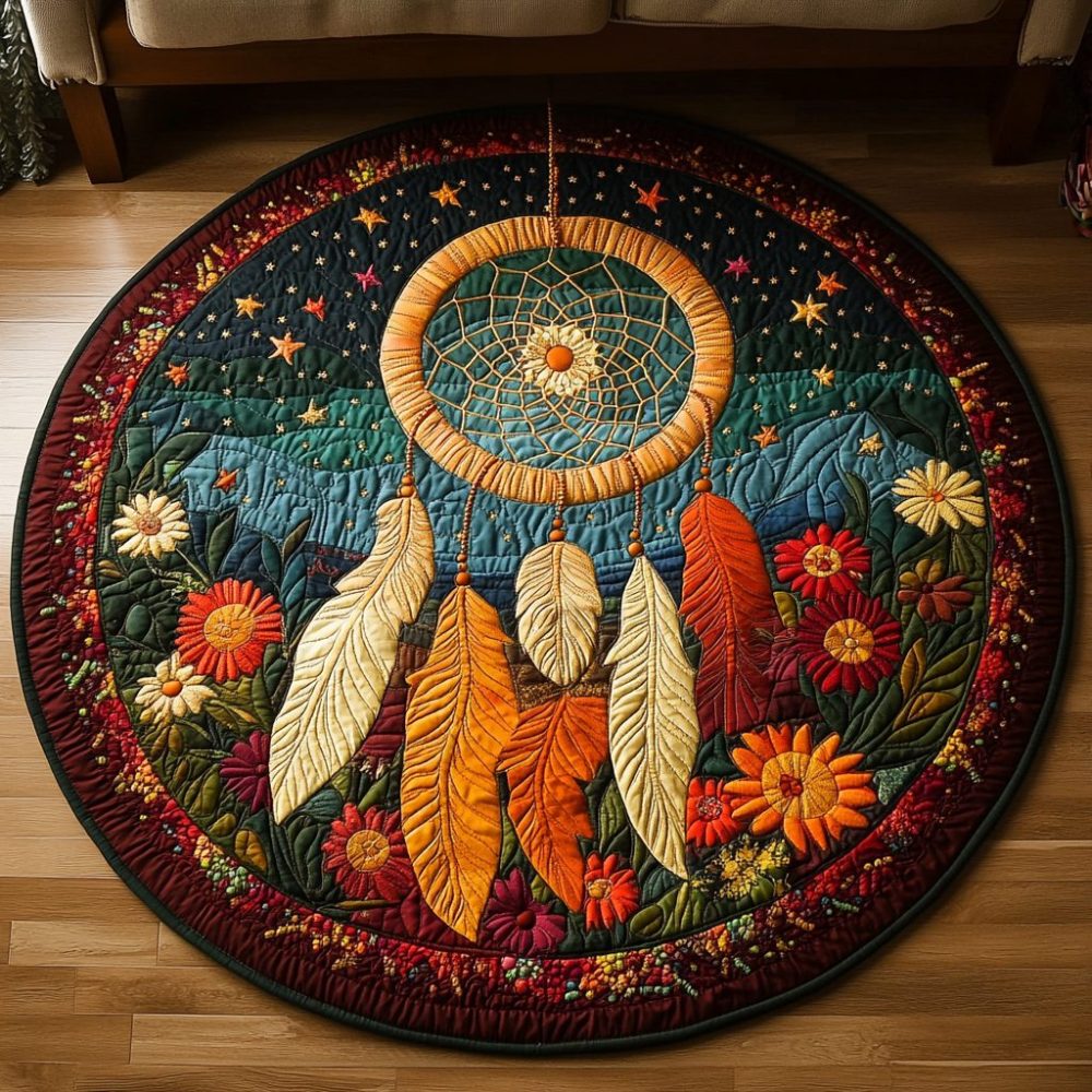 Sacred Web Quilted Round Mat