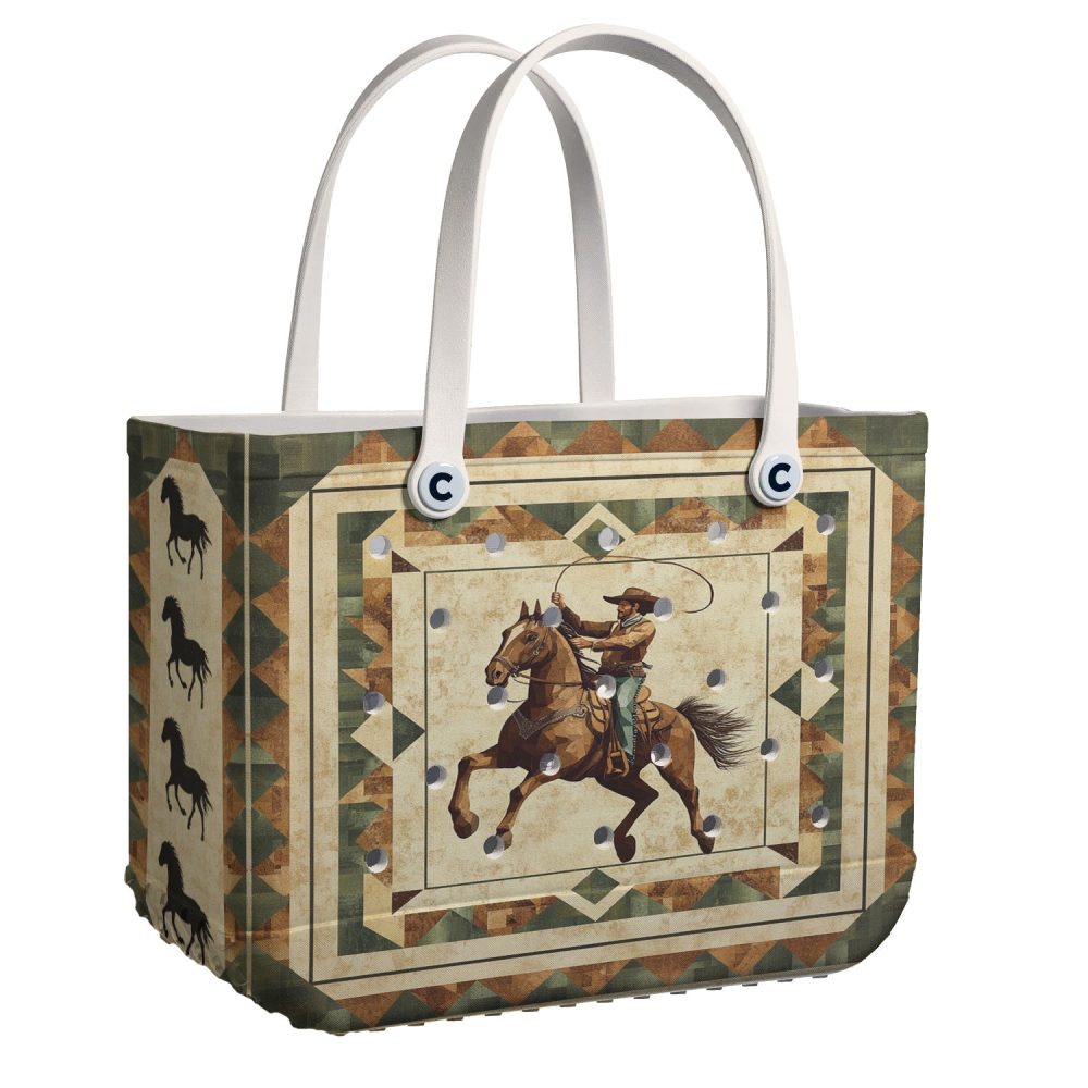 Bucket Tote Bag, Limited Edition Bogg Bag, Beach Bag Saddle Up