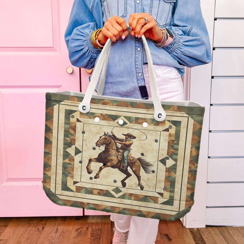 Bucket Tote Bag, Limited Edition Bogg Bag, Beach Bag Saddle Up - Image 5