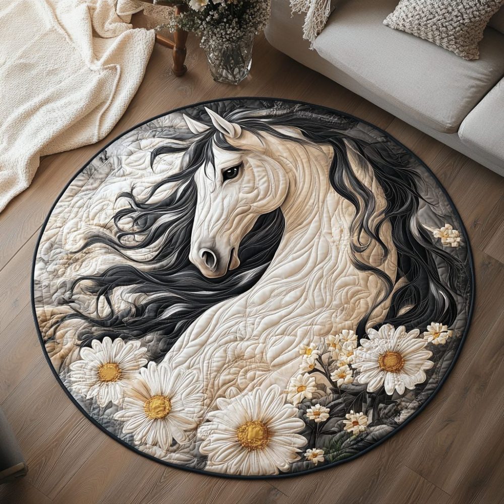 Saddle Bloom Quilted Round Mat