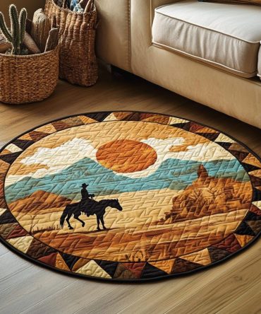 Saddle Sunset Quilted Round Mat