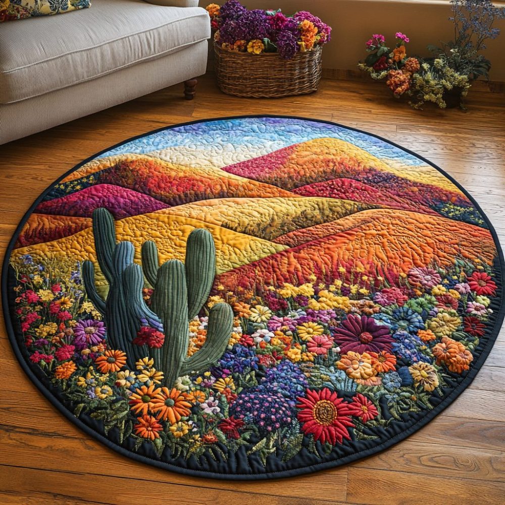 Saguaro Spirit Quilted Round Mat