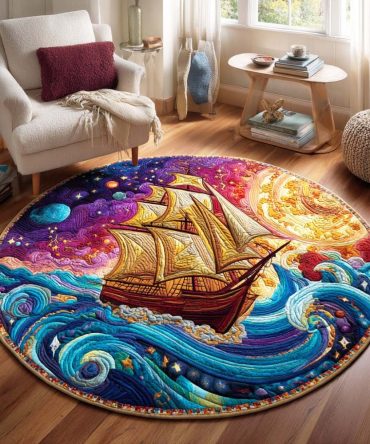 Sail Horizon Quilted Round Mat
