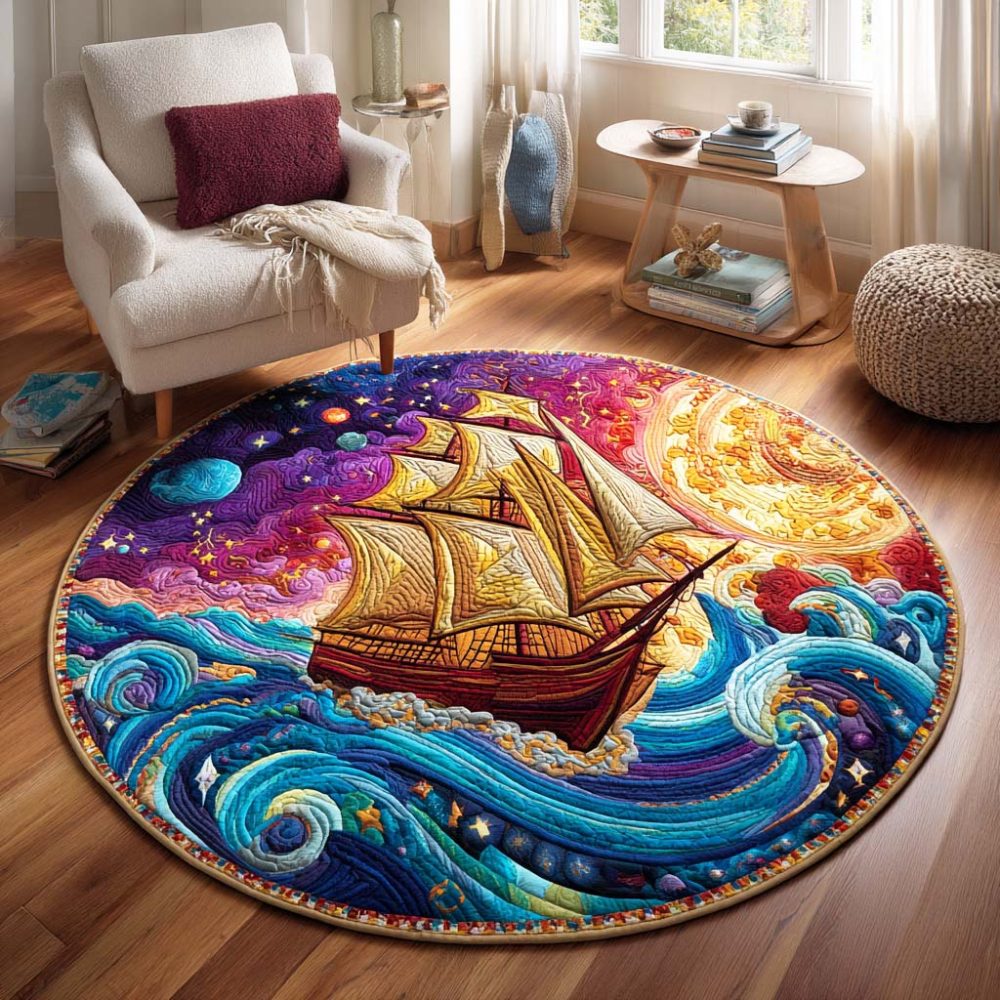 Sail Horizon Quilted Round Mat