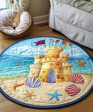 Sand Castle Quilted Round Mat