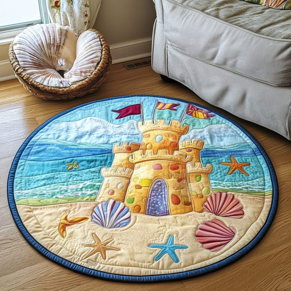 Sand Castle Quilted Round Mat