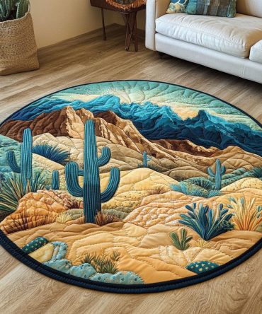 Sandy Solitude Quilted Round Mat