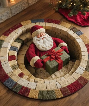 Santa Delight Quilted Round Mat