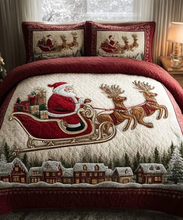 Santa Dream 3-Piece Quilted Bedding Set