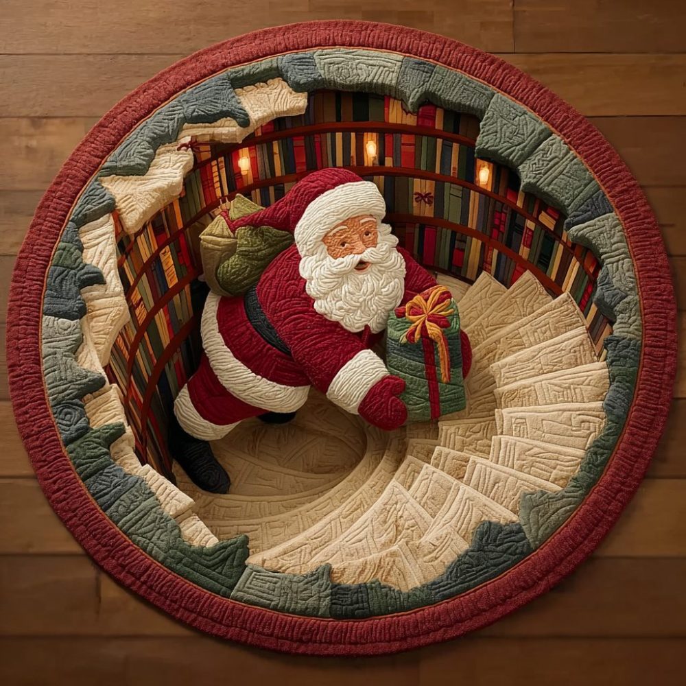 Santa Dream Quilted Round Mat