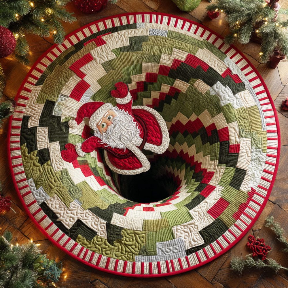 Santa Flight Quilted Round Mat