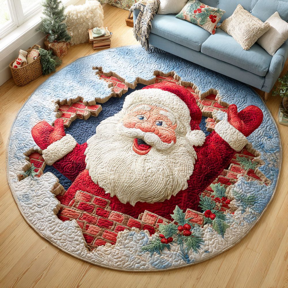 Santa Frost Quilted Round Mat