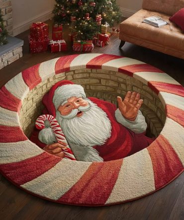 Santa Glow Quilted Round Mat