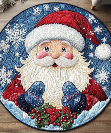 Santa Glow Quilted Round Mat