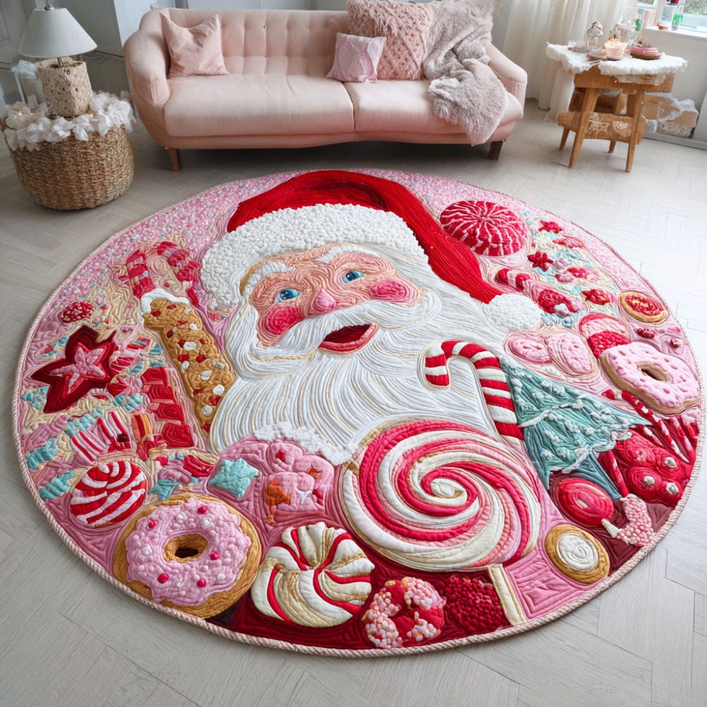 Santa Glow Quilted Round Mat