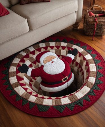 Santa Harmony Quilted Round Mat