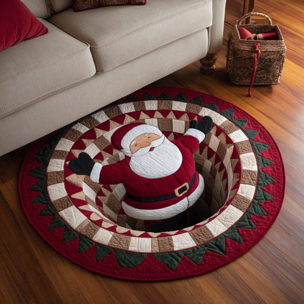 Santa Harmony Quilted Round Mat