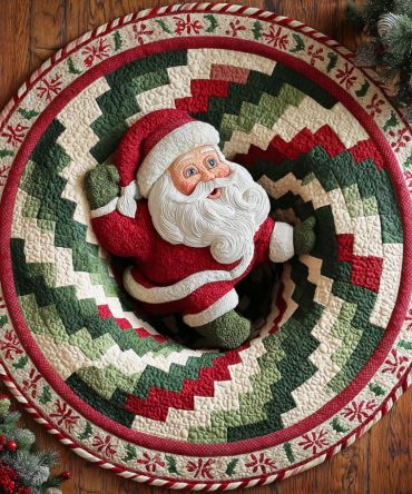 Santa Journey Quilted Round Mat