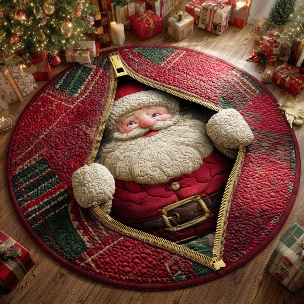 Santa Secret Quilted Round Mat