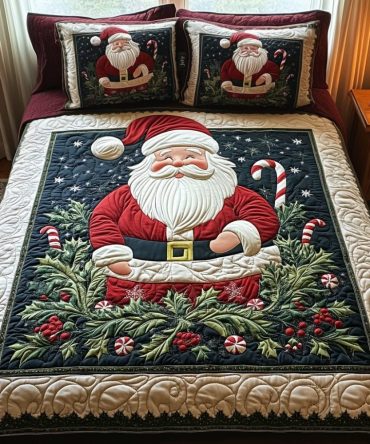 Santa Sleigh Adventure 3-Piece Quilted Bedding Set