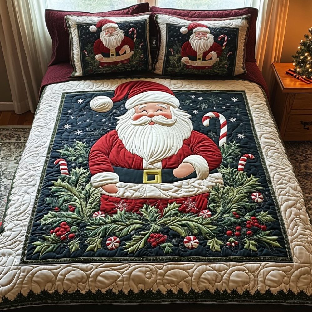 Santa Sleigh Adventure 3-Piece Quilted Bedding Set