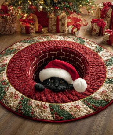 Santa Tunnel Quilted Round Mat