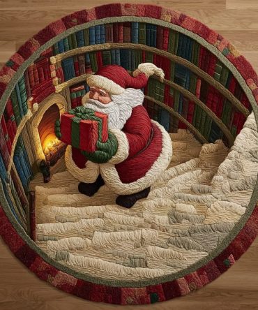 Santa Whisper Quilted Round Mat