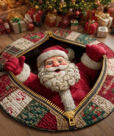 Santa Whisper Quilted Round Mat