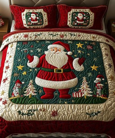 Santa Workshop Magic 3-Piece Quilted Bedding Set