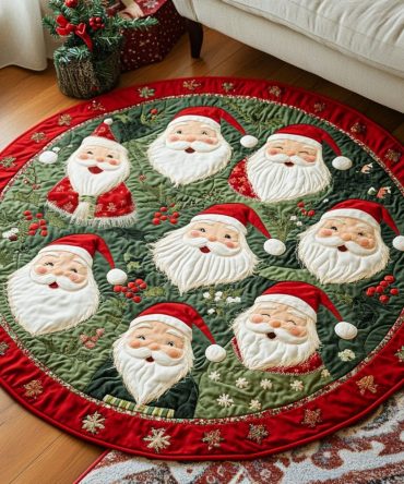 Santa Workshop Quilted Round Mat