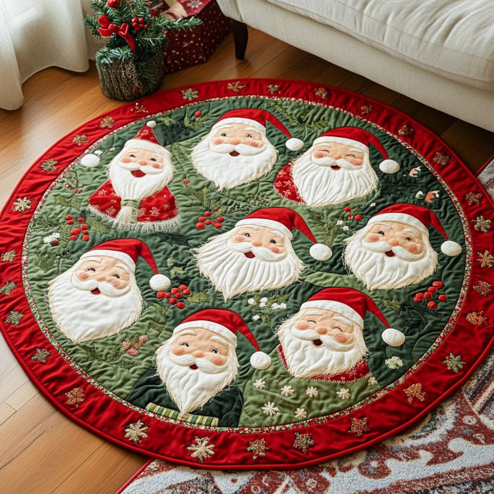 Santa Workshop Quilted Round Mat