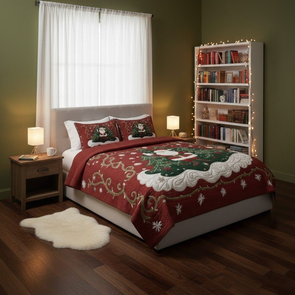 Santa Workshop Wonder 3-Piece Quilted Bedding Set - Image 5